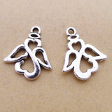 20 Pieces 17x20mm Antique Silver Color Angel Charms Heart Hollow Necklace for DIY Jewelry Making