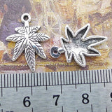 20 Pieces 20x15mm Antique Silver Color Maple Leaf Charms Bracelet For DIY Jewelry Making