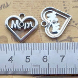 20 Pieces 20x21mm Antique Silver Color Love for Mom Charms Necklace Bracelet For DIY Jewelry Making