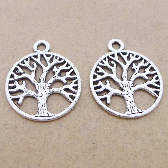 20 Pieces 20x24mm Antique Silver Color The Tree of Life Charms DIY Wicca For Jewelry Making