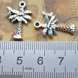 20 Pieces 21.2x14mm Antique Silver Color Coconut Tree Charms Moon Bracelet For DIY Jewelry Making