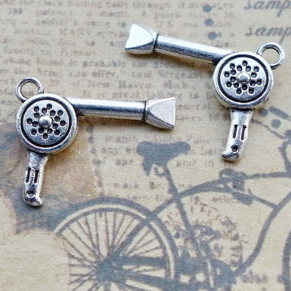 20 Pieces 21.3x17mm Antique Silver Color Toy Gun Charms Keychains For DIY Jewelry Making