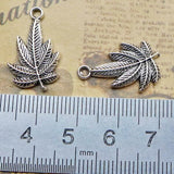 20 Pieces 21.8x13.6mm Antique Silver Color Maple Leaf Charms Keychain Bracelet For DIY Jewelry Making