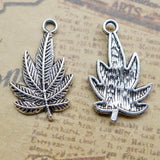 20 Pieces 21.8x13.6mm Antique Silver Color Maple Leaf Charms Keychain Bracelet For DIY Jewelry Making