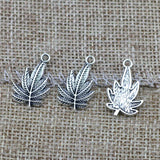 20 Pieces 21.8x13.6mm Antique Silver Color Maple Leaf Charms Keychain Bracelet For DIY Jewelry Making