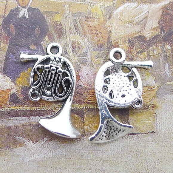 20 Pieces 23x19mm Antique Silver Color Saxophone Music Charms Keychains For DIY Jewelry Making