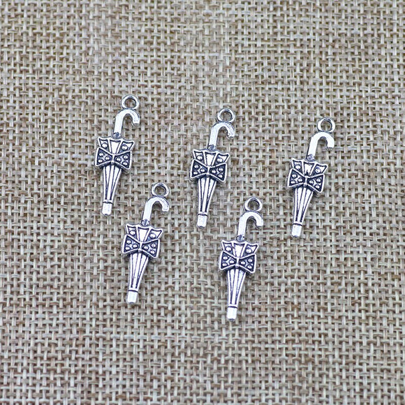 20 Pieces 8*27mm Newest Style Alloy Antique Silver Color Umbrella Charms Pendant Accessory For DIY Jewelry Making