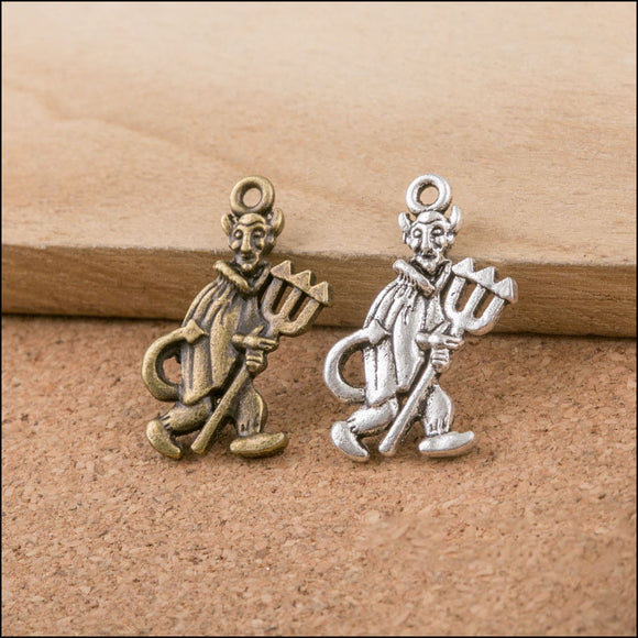 20 Pieces/Lot 15mm*25mm Antique Silver Plated Metal Religious Monster Charms For DIY Jewelry Making EF3927