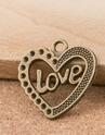 20 Pieces/Lot 25mm*25mm Antique Bronze Antique Silver Plated Hollow Out Love Heart Charms For DIY Jewelry Making