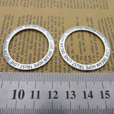 20 Pieces/Lot 36*36mm Antique Silver Plated Alloy Letter circular ring Charms Pendant For Diy Jewelry Making