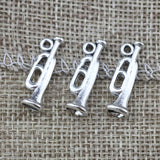 20 Pieces/Lot 8mm*22mm Antique Silver Plated Diy Jewelry Making Musical Horn Trumpet Charms For Jewelry Making