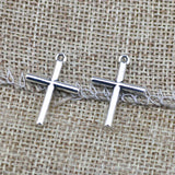 20 Pieces16*23mm Mixed Alloy Antique Silver Color Cross Charms Keychain Bracelet Pendant Accessory For DIY Jewelry Making