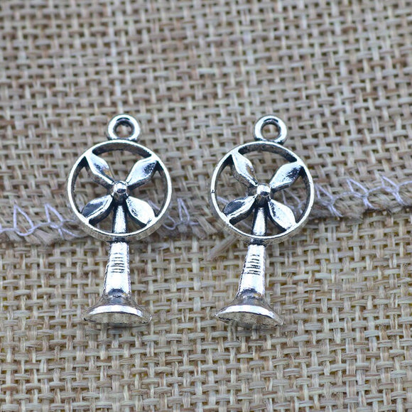 20 Pieces20*12mm Mixed Alloy Antique Silver Color Electric Fan Charms Keychain Bracelet Pendant Accessory For DIY Jewelry Making EF4635