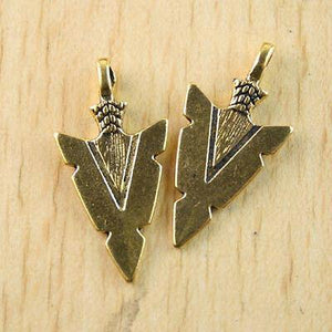 10pcs dark gold-tone arrow head charm findings h1288