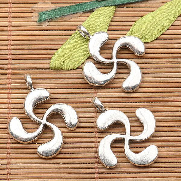 6pcs tibetan  silver color 23mm flower design charms EF2574