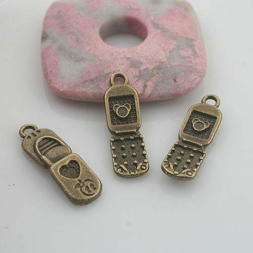 10pcs antiqued bronze color cellphone design pendant charm G1842