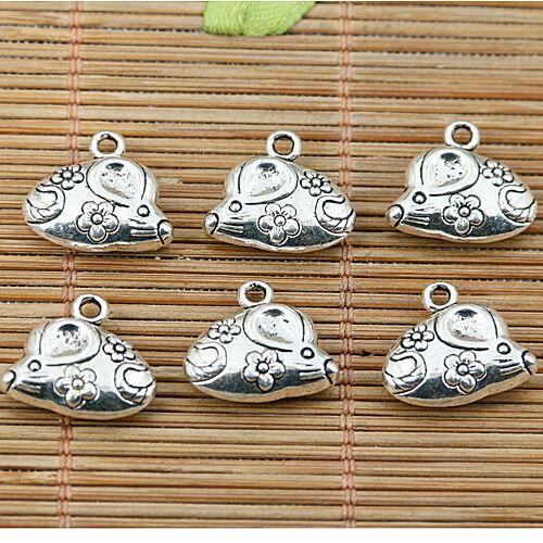 8pcs tibetan silver tone 2sided mouse design charms EF1949