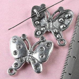 6pcs tibetan silver color butterfly design charms h1077