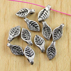 30pcs Tibetan silver crafted leafage pendants H0192