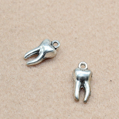 20PCS 6.2*15.6mm Metal Alloy 3D Zombie Tooth Theeth Molar Charms Pendant For Jewelry Making DIY Handmade Craft