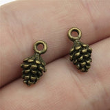 20pcs 12x7x7mm Charm 3D Pine Cone 4 Colors Charms Pendant For Jewelry Making DIY For Bracelet Necklace
