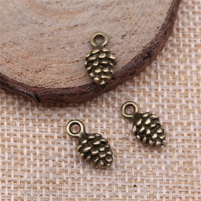 20pcs 12x7x7mm Charm 3D Pine Cone 4 Colors Charms Pendant For Jewelry Making DIY For Bracelet Necklace