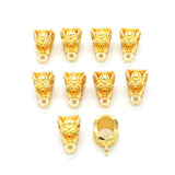 20pcs 13x8x8mm Beads Bails Oval Buckle Charms Jewelry Making Necklace Silver Plated Gold Color Diy Jewelry Findings Wholesale EF3899