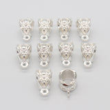20pcs 13x8x8mm Beads Bails Oval Buckle Charms Jewelry Making Necklace Silver Plated Gold Color Diy Jewelry Findings Wholesale EF3899