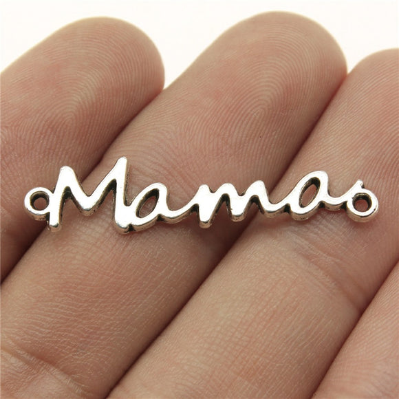 20pcs 37x8mm Word Mama Connector Pendants Jewelry Making Mama Connector Pendants Charm Mama Connector