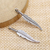 20pcs 6x32mm 4 Colors Zinc Alloy Feathers Charms DIY Jewelry Findings Jewelry Accessories Wholesale