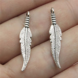 20pcs 6x32mm 4 Colors Zinc Alloy Feathers Charms DIY Jewelry Findings Jewelry Accessories Wholesale