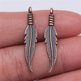 20pcs 6x32mm 4 Colors Zinc Alloy Feathers Charms DIY Jewelry Findings Jewelry Accessories Wholesale