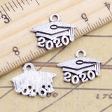 20pcs Charms 2020 2021 2022 Graduation Cap Diploma 14x17mm Tibetan Silver Color Pendants Antique  Making DIY Handmade Jewelr