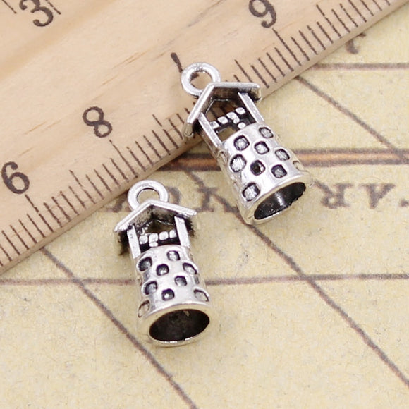 20pcs Charms 3D Ancient Well 17x9x8mm Tibetan Silver Color Pendants Antique Jewelry Making DIY Handmade Craft Pendant