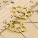 20pcs Charms AI Punch Knuckle Dusters 24x14mm Tibetan Bronze Silver Color Pendants Antique Jewelry Making DIY Handmade Crafts EF3885