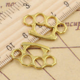 20pcs Charms AI Punch Knuckle Dusters 24x14mm Tibetan Bronze Silver Color Pendants Antique Jewelry Making DIY Handmade Craft