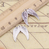 20pcs Charms Angel Wings 21x19mm Tibetan Bronze Silver Color Pendants Antique Jewelry Making DIY Handmade Craft