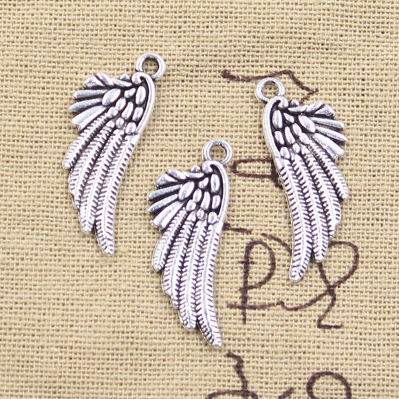 20pcs Charms Angel Wings 29x12mm Antique Silver Color Pendants DIY Crafts Making Findings Handmade Tibetan Jewelry