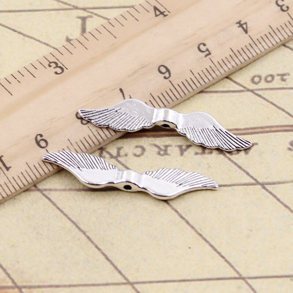 20pcs Charms Angel Wings Bead 8x36mm Tibetan Silver Color Pendants Antique Jewelry Making DIY Handmade Craft Pendant