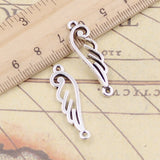 20pcs Charms Angel Wings Connector 32x10mm Antique Silver Color Pendants Making DIY Handmade Jewelry Factory Wholesale