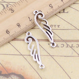 20pcs Charms Angel Wings Connector 32x10mm Antique Silver Color Pendants Making DIY Handmade Jewelry Factory Wholesale