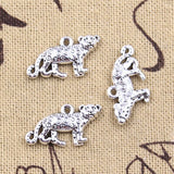 20pcs Charms Animal Leopard Cheetah 12x23mm Antique Silver Color Pendants DIY Crafts Making Findings Handmade Tibetan Jewelry