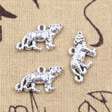 20pcs Charms Animal Leopard Cheetah 12x23mm Antique Silver Color Pendants DIY Crafts Making Findings Handmade Tibetan Jewelry
