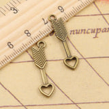 20pcs Charms Arrow Heart 29x7mm Tibetan Bronze Silver Color Pendants Antique Jewelry Making DIY Handmade Craft
