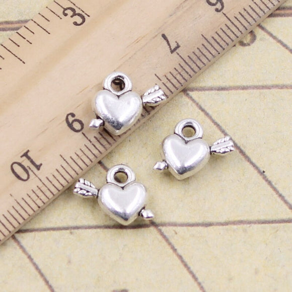 20pcs Charms Arrow Through The Heart 10x12mm Tibetan Silver Color Pendants Antique Jewelry Making DIY Handmade Craft Pendant
