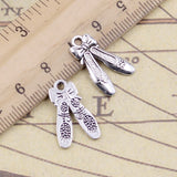 20pcs Charms Ballet Shoes Slippers 20x13mm Tibetan Bronze Silver Color Pendant Antique Jewelry Making DIY Handmade Craft Pendant