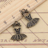 20pcs Charms Ballet Tutu Dress Ballerina Skirt 20x16mm Tibetan Bronze Silver Color Pendants Antique Making DIY Handmade Craft