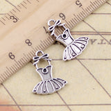 20pcs Charms Ballet Tutu Dress Ballerina Skirt 20x16mm Tibetan Bronze Silver Color Pendants Antique Making DIY Handmade Craft