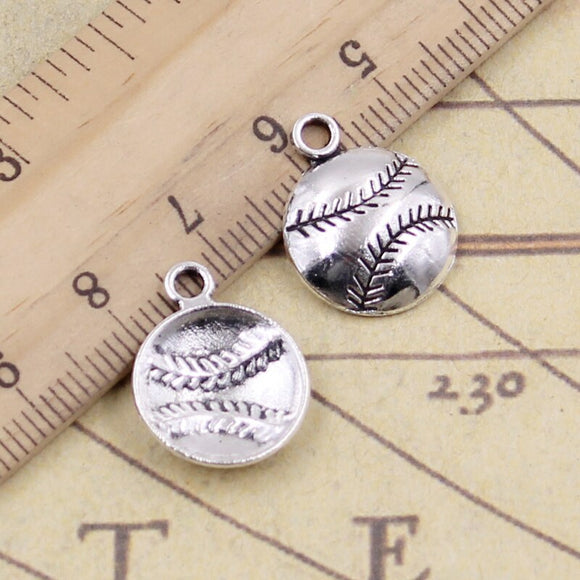 20pcs Charms Baseball 15x15mm Tibetan Bronze Silver Color Pendants Antique Jewelry Making DIY Handmade Craft