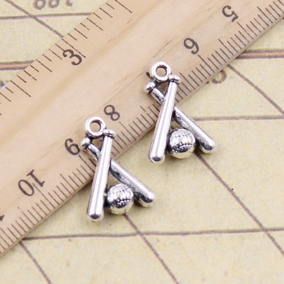 20pcs Charms Baseball Bat 19x13mm Tibetan Bronze Silver Color Pendants Antique Jewelry Making DIY Handmade Craft
